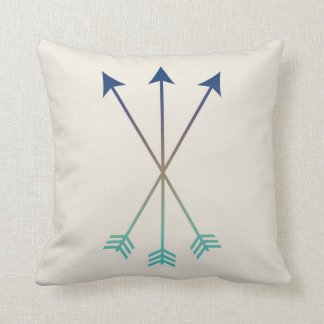 Coussin Marine et bleu tribaux modernes d'art d'aquarelle