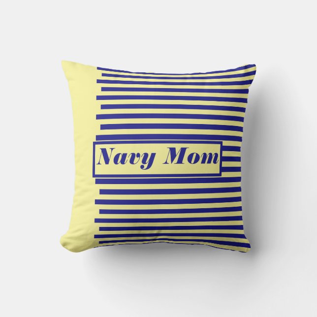 Coussin Marine Mère's Day Cadeaux Décor bleu jaune (Recto)
