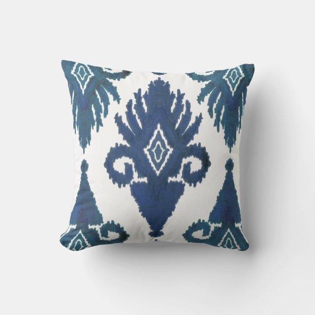 Coussin Marine moderne audacieuse de bleu royal de paon du (Recto)