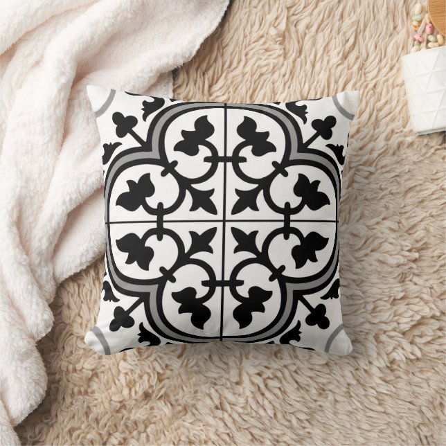 Coussin Marocain Motif Carrelage d'ornement (Couverture)