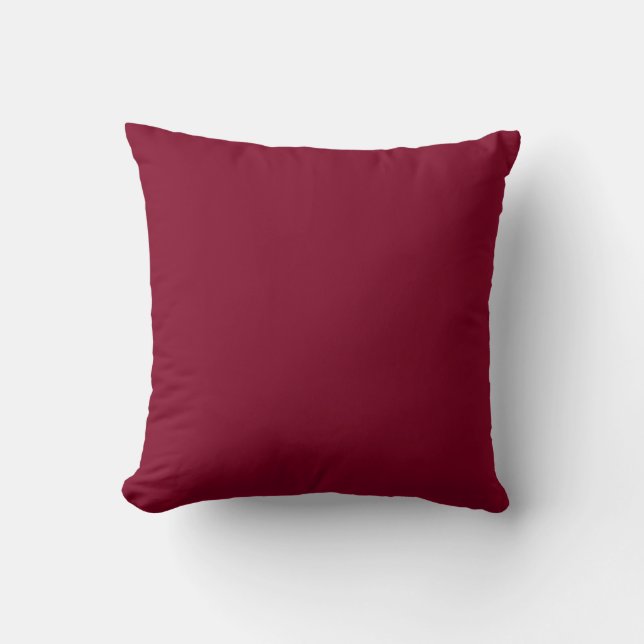 Coussin Maroon bordeaux de couleur solide (Recto)