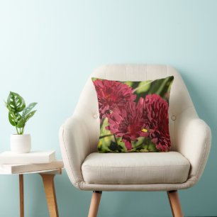 Coussin Maroon Chrysanthemums