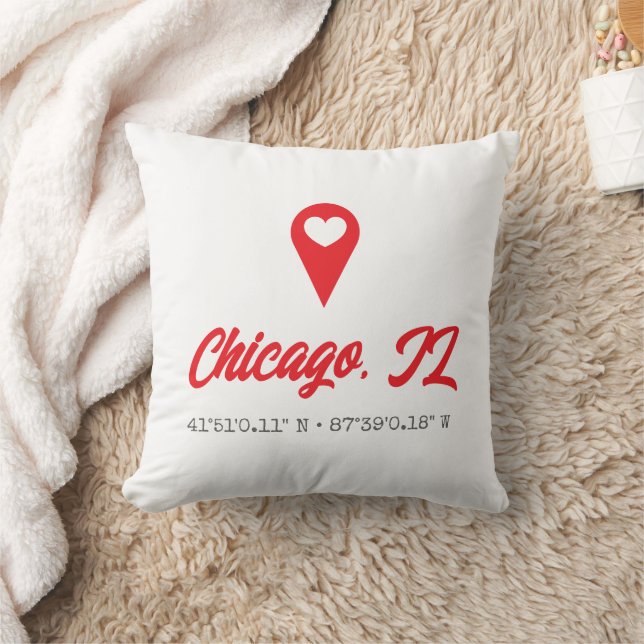 Coussin Marqueur de carte cardiaque personnalisé (Couverture)