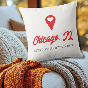 Coussin Marqueur de carte personnalisé en forme de cœur