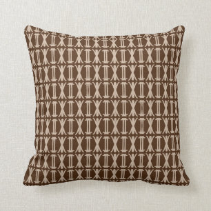 Coussin Marron et beige élégant