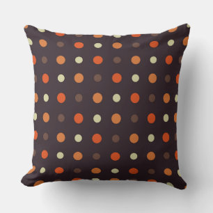 Coussin marron et orange pois de l'automne