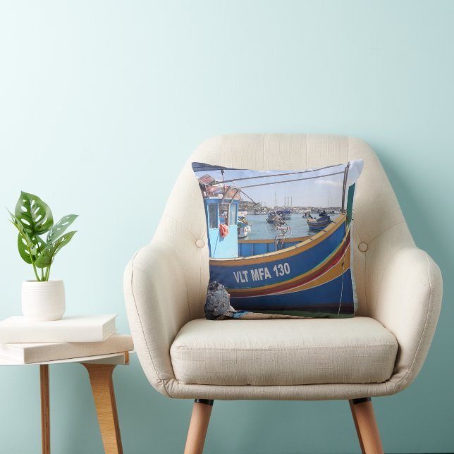Coussin Marsaxlokk Bateaux de pêche Malte (Chaise)