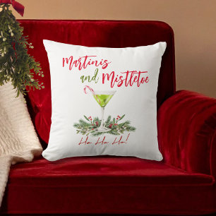 Coussin Martinis et Gui Fête Cocktail de Fêtes