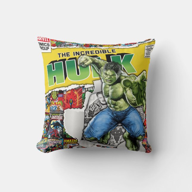 Coussin marvel comics  hulk Throw Pillow (Recto)