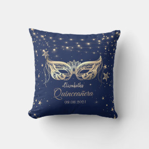 Coussin Mascarade, Navy Blue Stars Quinceañera