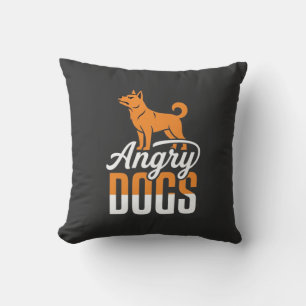 Coussin Mascotte de vecteur de chiens en colère