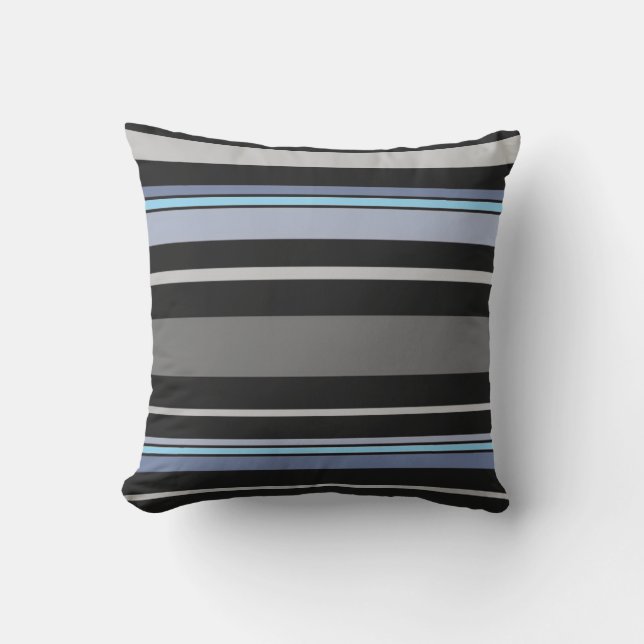 Coussin Masculine noir et gris rayé à l'intérieur ou (Recto)