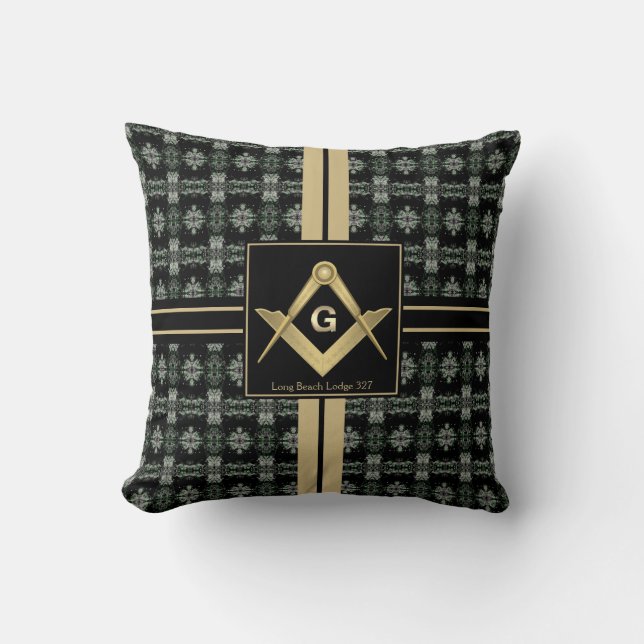 Coussin Masonic moderne Carré & Compass (Recto)