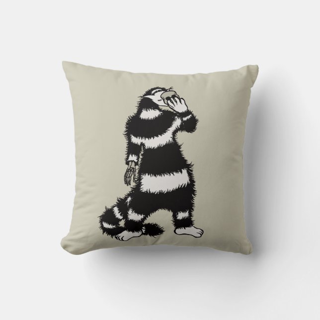 Coussin Masque de crâne de chat bizarre gothique (Recto)