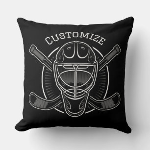 Coussin Masque de gardien noir et blanc