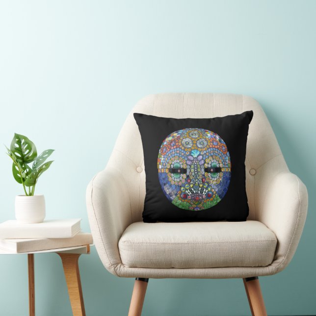 Coussin Masque de mosaïque de Marge (Chaise)