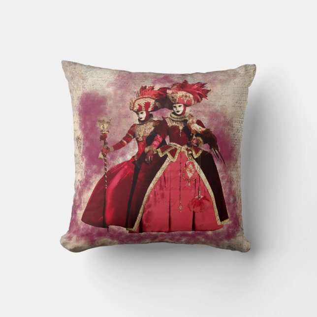 Coussin Masque et costume du carnaval de Venise. (Recto)
