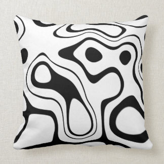 Coussin Masques noirs et blancs abstraits