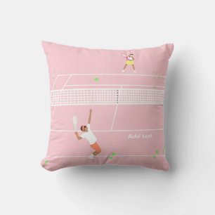 Coussin Match de tennis rose Pastel moderne