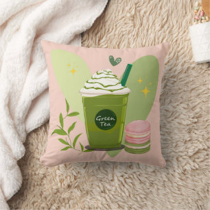 Coussin Matcha et Macarons