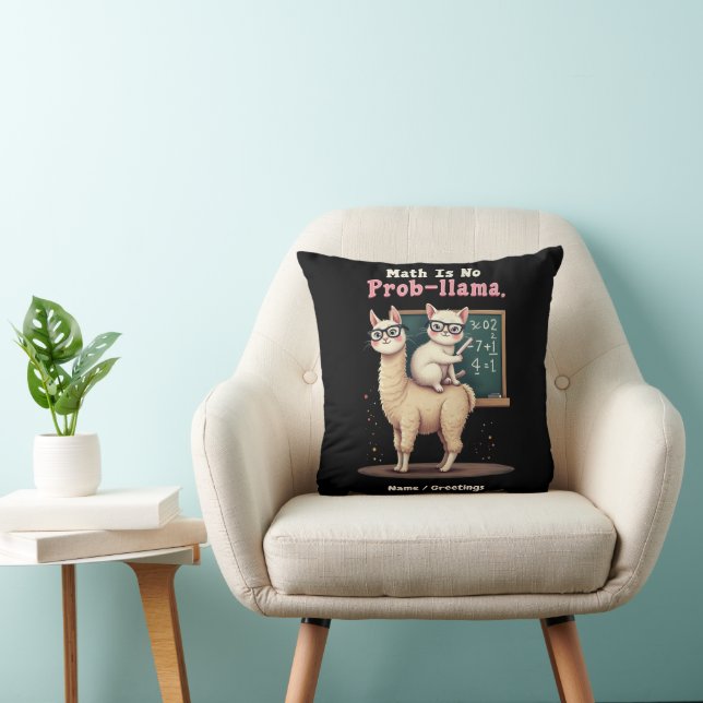 Coussin Math Is No Prob-llama Fun & Cute Math Inspiration (Chaise)
