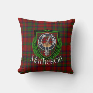 Coussin Matheson Scottish Clan Tartan & Crest