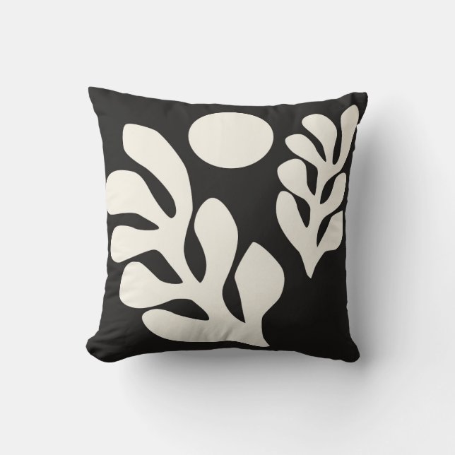 Coussin Matisse noir et blanc Monochrome II (Recto)