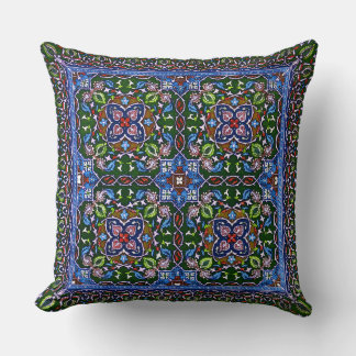 Coussin Matthew Digby Wyatt Textile Design en bleu vert