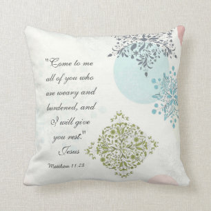 Coussin Matthieu 11:28 Venez vers moi tous ceux qui sont f