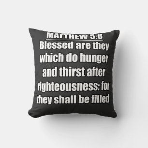 Coussin Matthieu 5:6 Heureux sont ceux qui ont faim