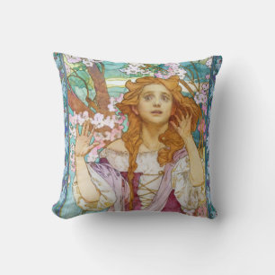 Coussin Maud Adams comme Jeanne d'Arc, Mucha