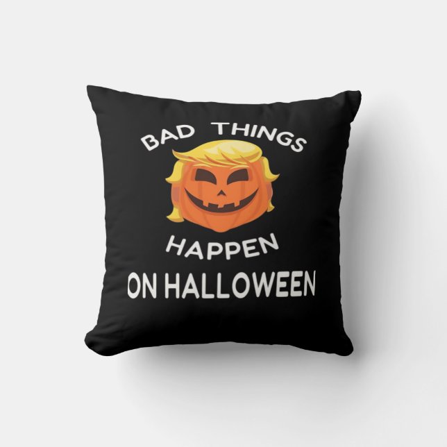 Coussin Mauvais Halloween Drôle Trumpkin Pour Votre Frien (Recto)
