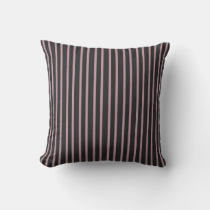 Coussin Mauve Clair et Rayures Gris Foudre