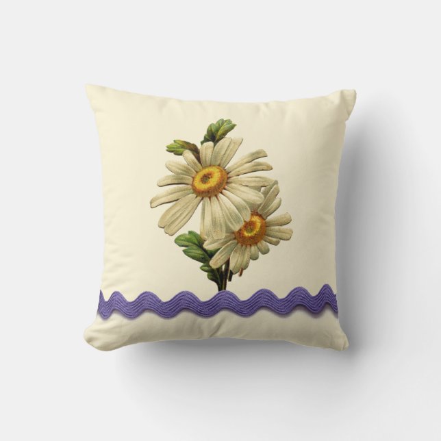 Coussin Mauve Daisy (Recto)