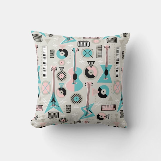 Coussin Mayhem musicale rétro (Recto)