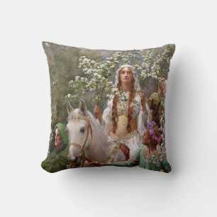 Coussin Maying, la reine Guinevere, vers 1900, par John Co