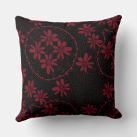 Maz bulles florales Polka point noir rouge