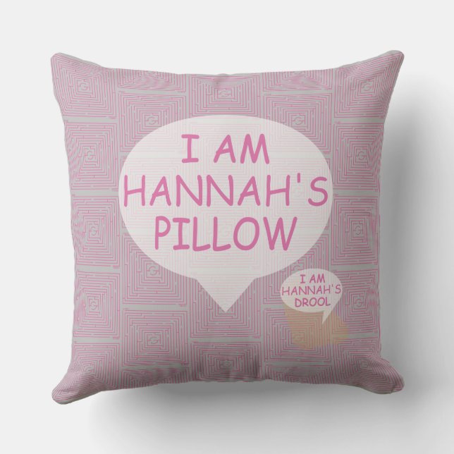 Coussin Maze rose personnalisable et amusant (Verso)