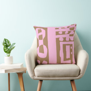 Coussin Mazipoodé Décal Floral Ethnic Print rose Brown