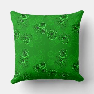 Coussin Mazipoodles bulles florales - Vert