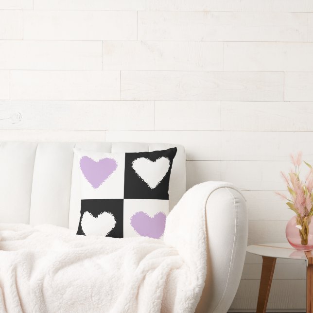 Coussin Mazipoodles Coeurs Abstraction Lilac (Canapé)