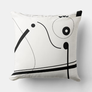 Coussin Mazipoodles Composition musicale Blanc Noir