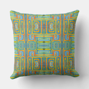 Coussin Mazipoodles Dans La Boucle Orange Turquoise