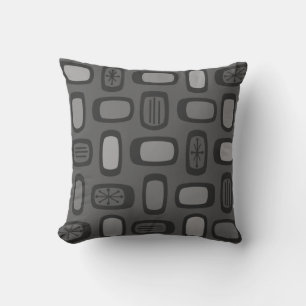 Coussin MCM arrondi au milieu du siècle Rectangles gris ce