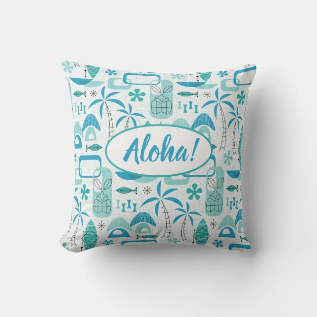 Coussin MCM Hawaiian Village - Blue (Recto)