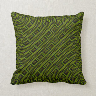 Coussin Méandre vert et noir