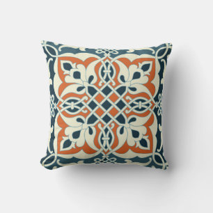 Coussin Médaillé sans couture Vintage motif multicolore