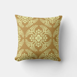 Coussin Médaillon japonais Motif, Jaune de moutarde