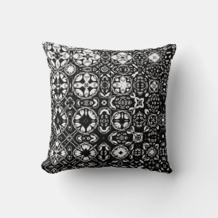 Coussin Médaillon Médaillon Motif noir et blanc