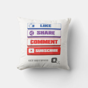 Coussin Média Sociaux J'aime Partager Commenter S'abonner